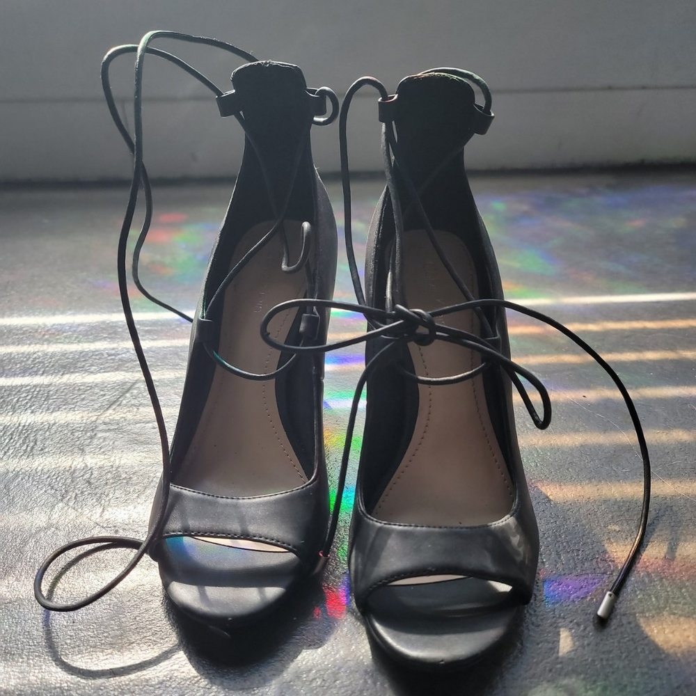 Calvin Klein laceup heels